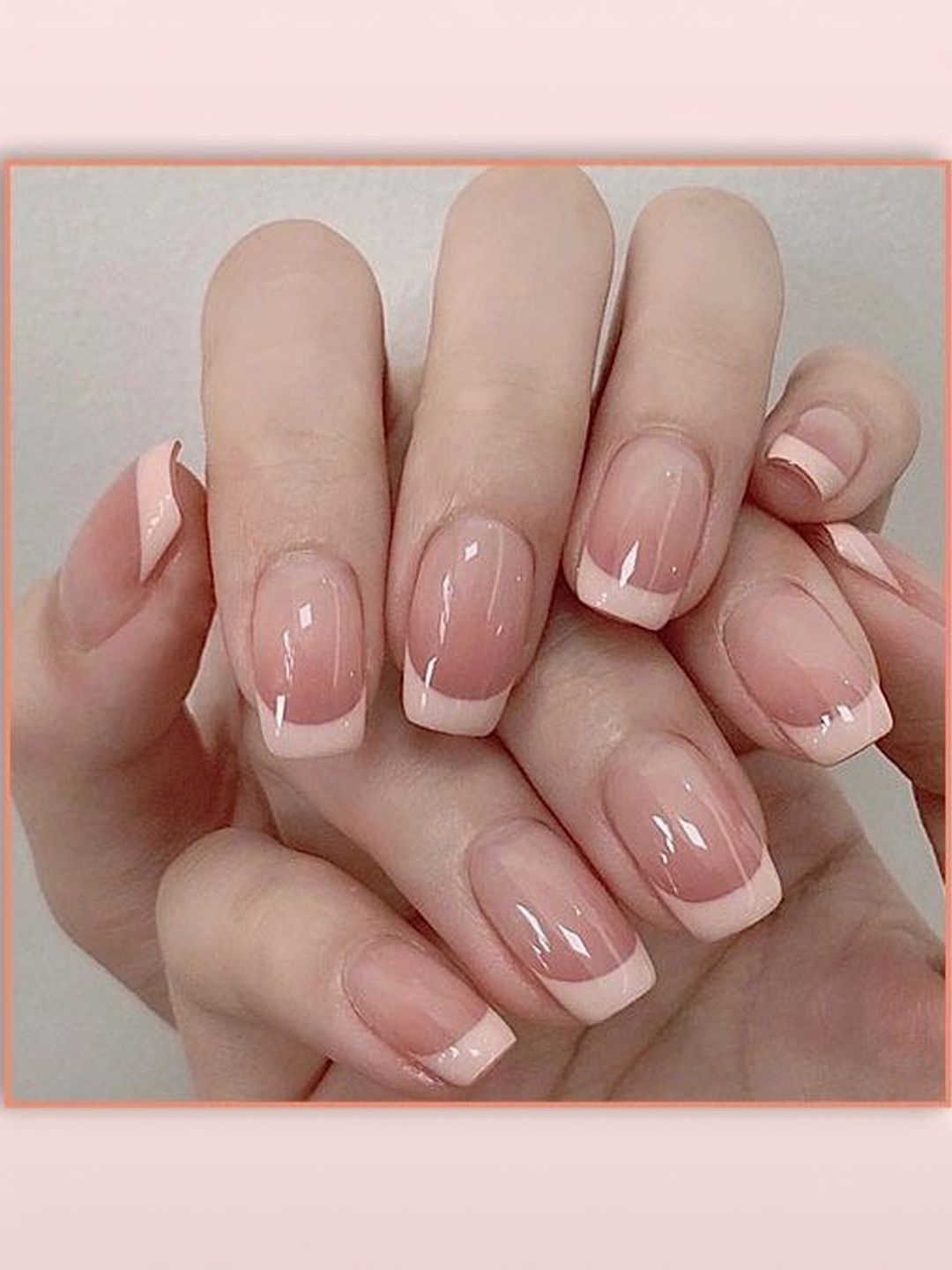 STYFY Set Of 24 Reusable Press On Artificial Nails With Glue & Manicure Kit - French Toast-picture-31