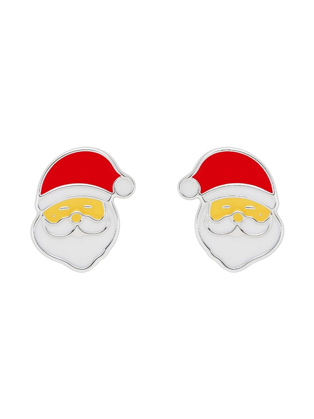 Nipura Kids 925 Sterling Silver Rhodium-Plated Santa Enamel Stud Earrings-picture-40