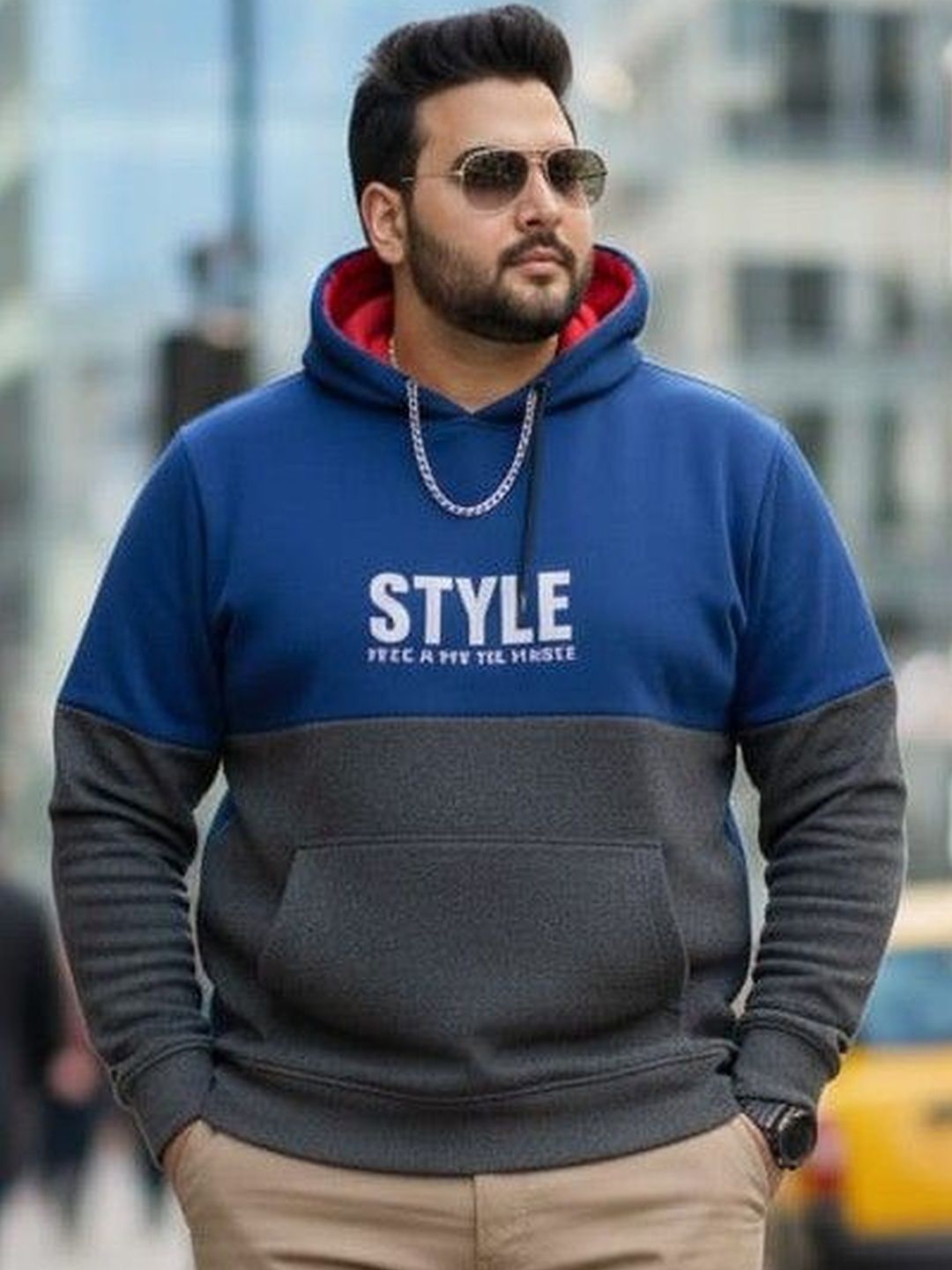 AUSTIVO Men Colourblocked Hooded Sweatshirt-picture-10