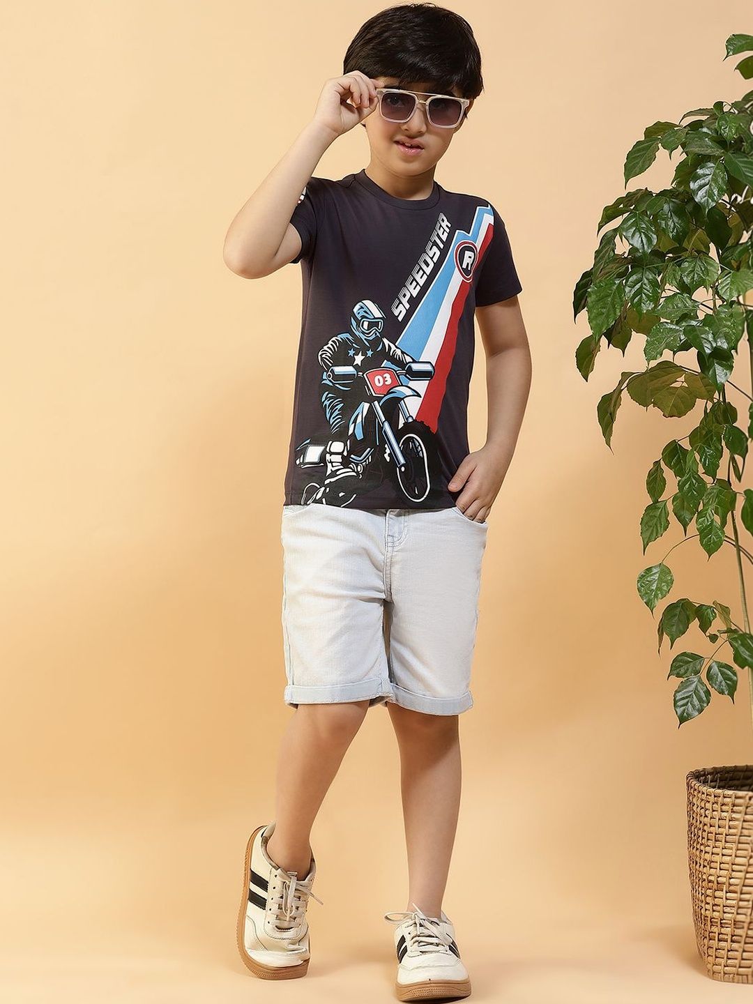 KIZA Unisex Kids Printed T-shirt with Shorts-picture-44
