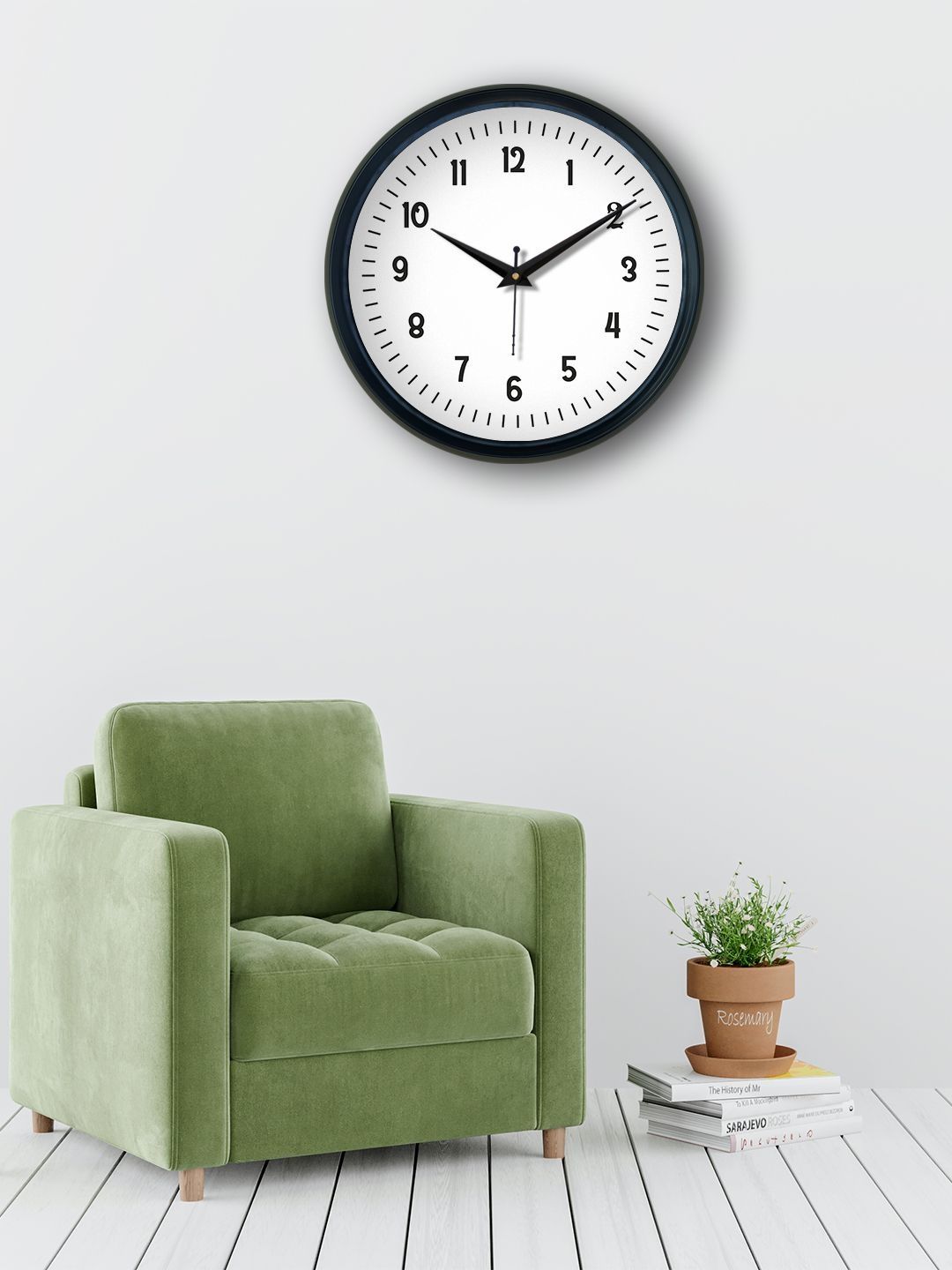 OLIVE TREE Black & Black Contemporary Wall Clock-picture-17