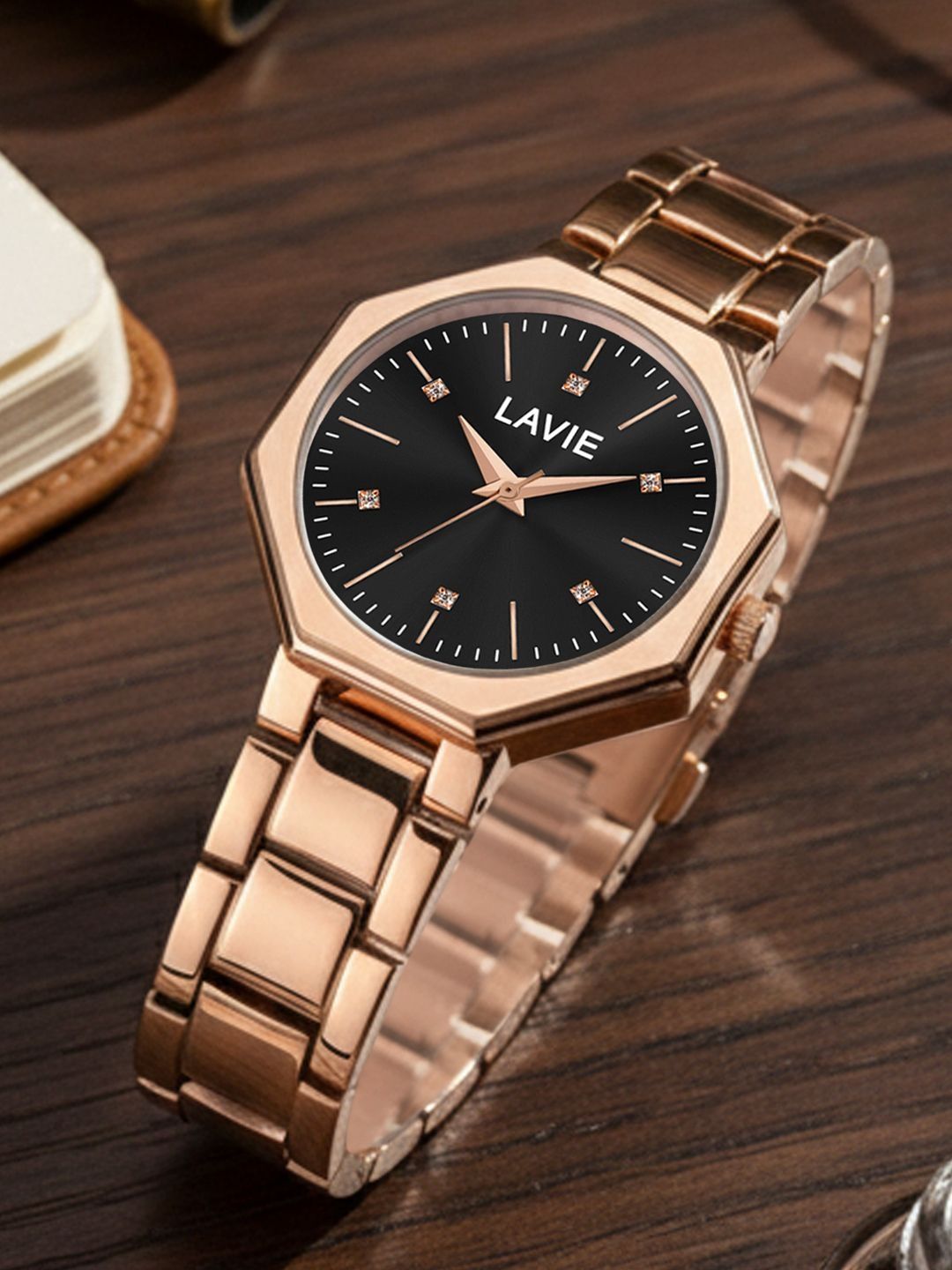 Lavie Women Embellished Dial & Straps Analogue Watch LV-709-BK-image-46