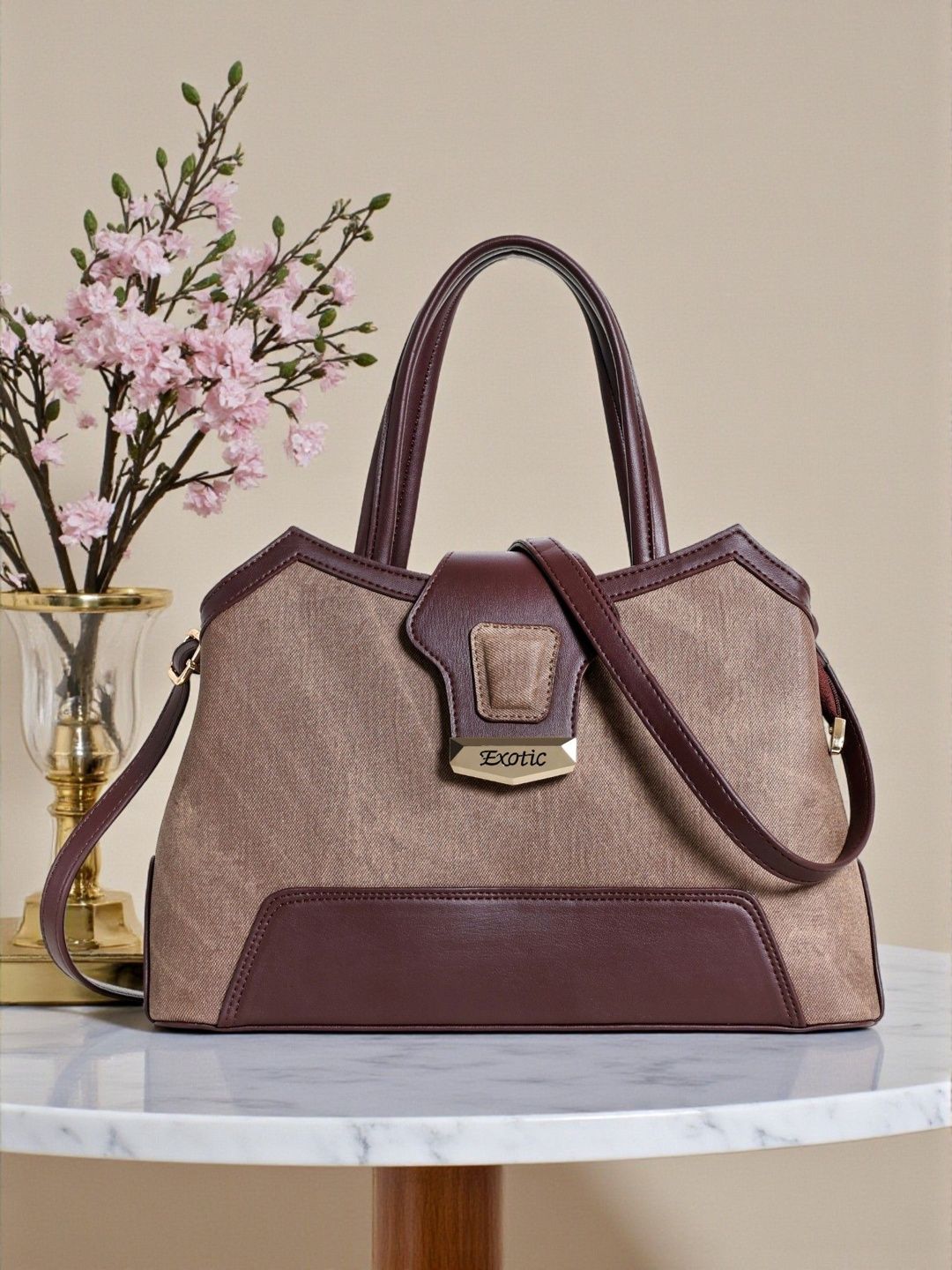 Exotic Colourblocked PU Structured Handheld Bag-picture-56