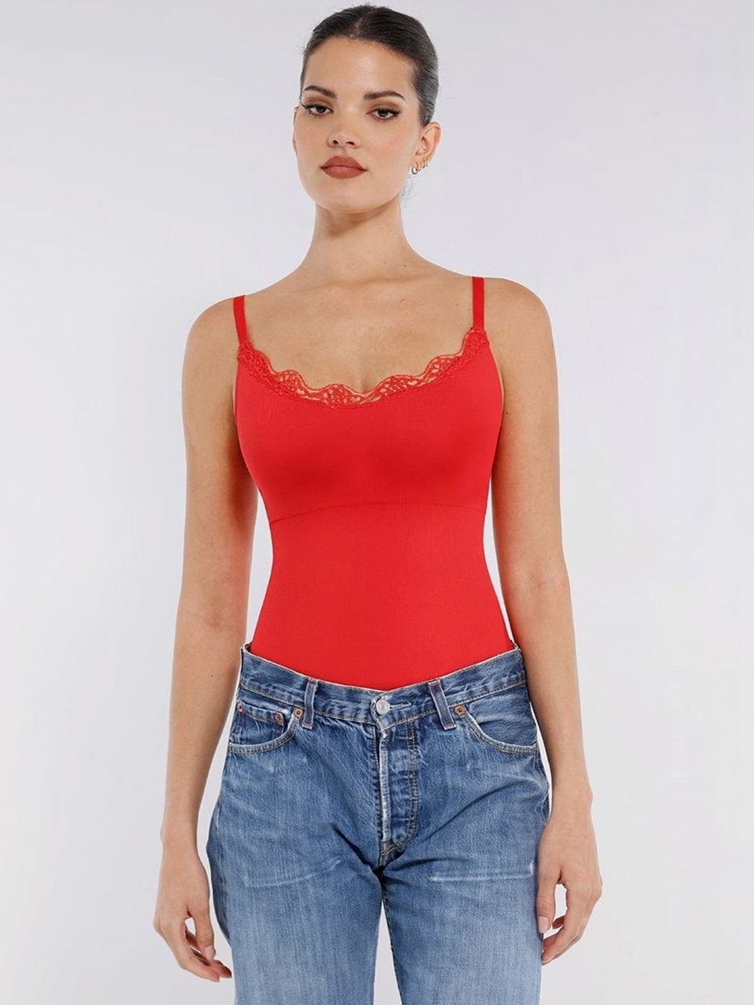 SHOP THE EDIT Women Embellished Nylon Bodysuit-image-18