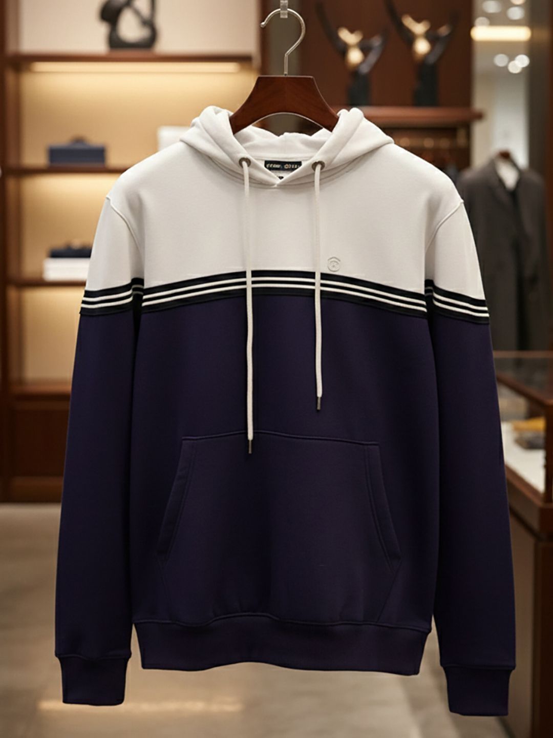 THE CASUALS Men Colourblocked Hooded Sweatshirt-picture-33