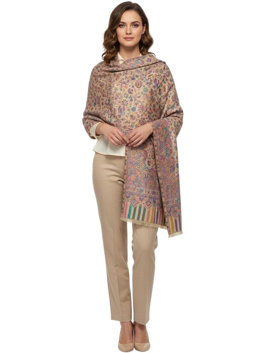 KAVIM Women Floral Embroidered Pashmina Shawl-picture-33