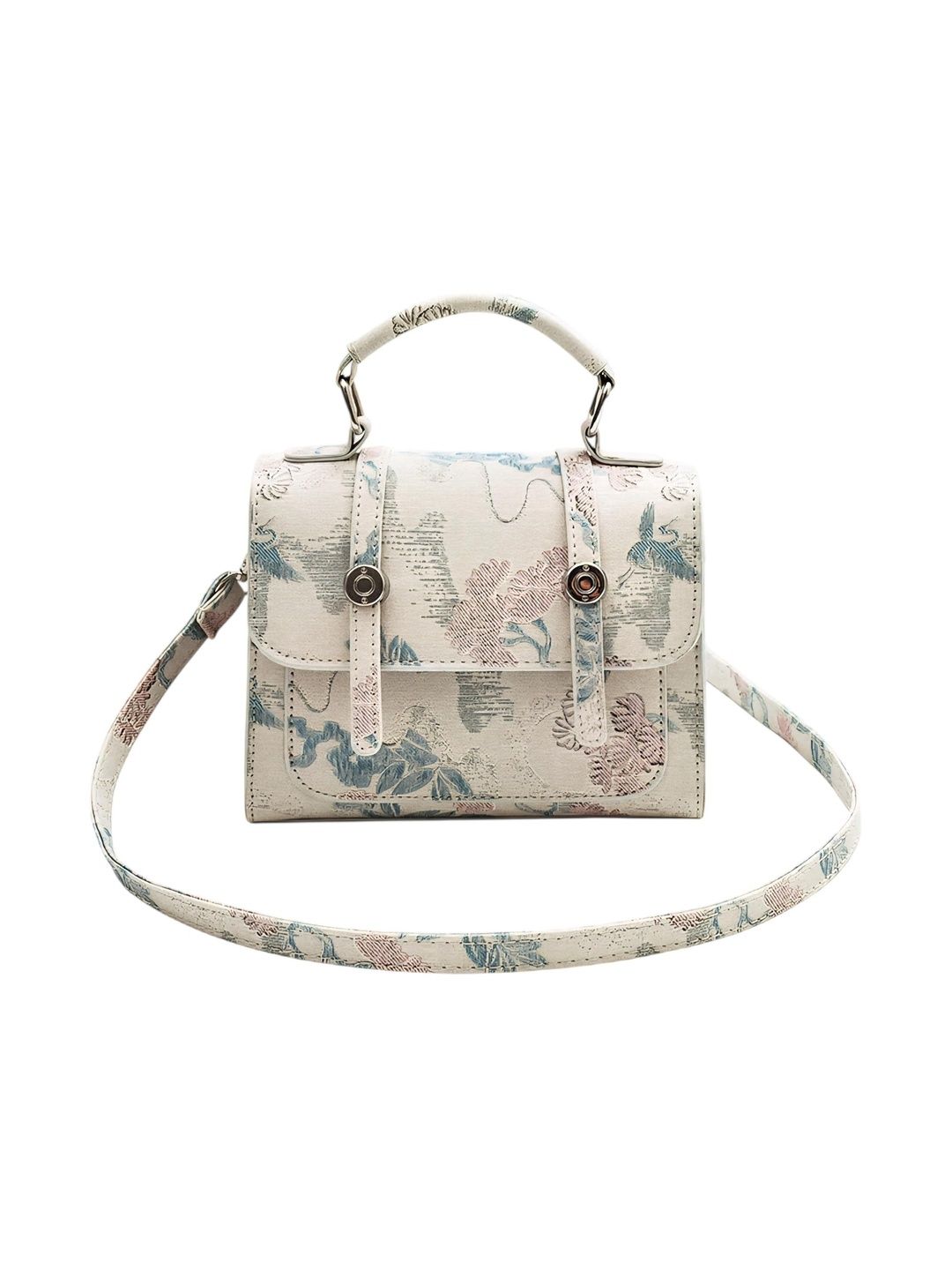 Santorini Floral Printed Leather Sling Bag-picture-22