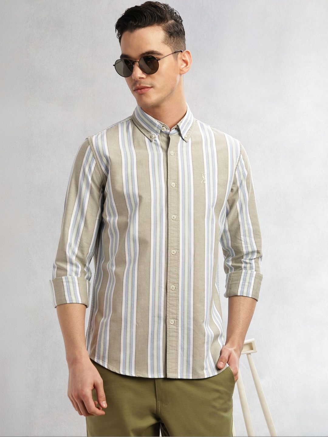 Thomas Scott Men Premium Slim Fit Striped Casual Shirt-picture-34