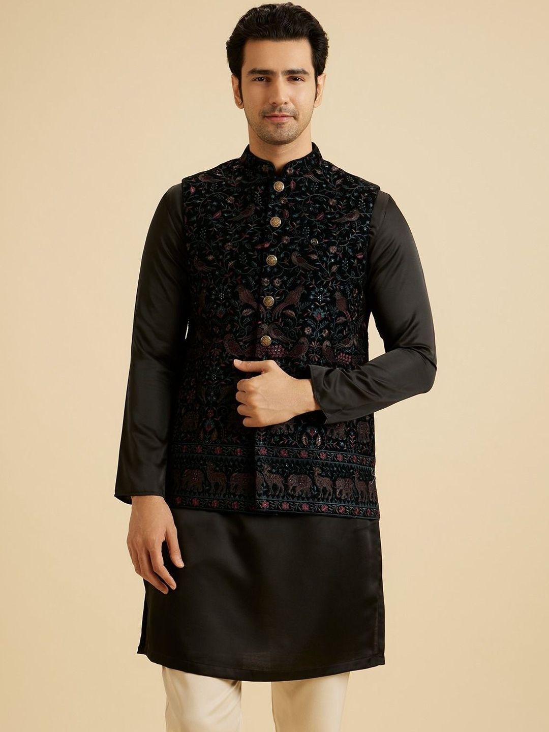 Manyavar Embroidered Nehru Jackets-picture-24