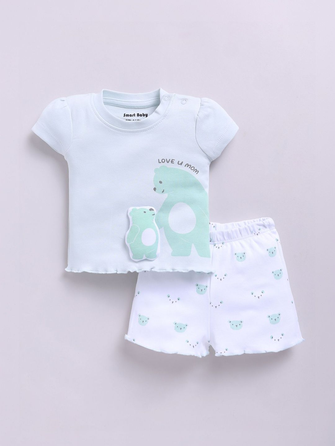 Smart Baby Girls Printed T-shirt with Shorts-picture-35