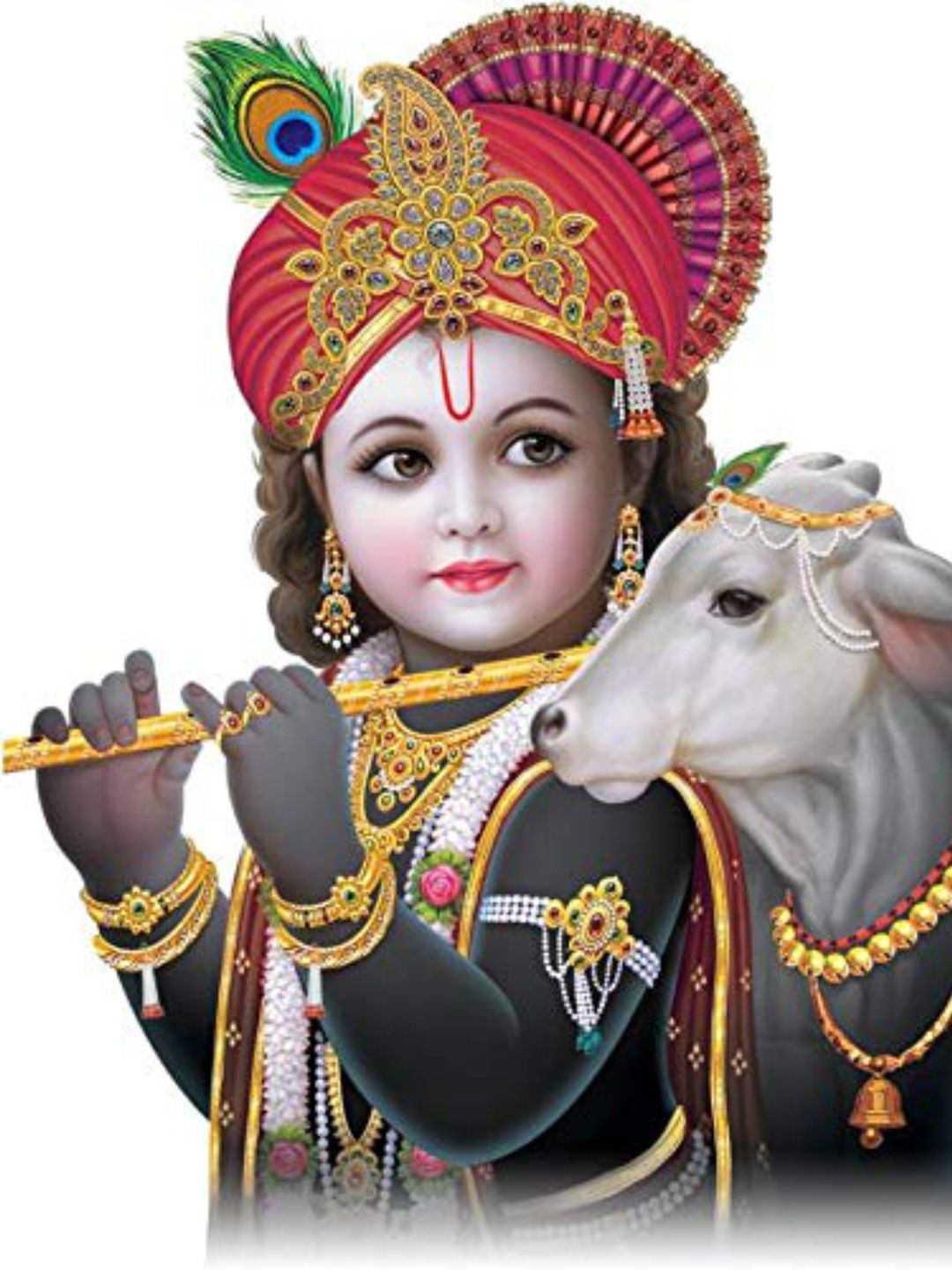 Sai Designs Black & Red Beautiful Small Krishna Wall Sticker-picture-20