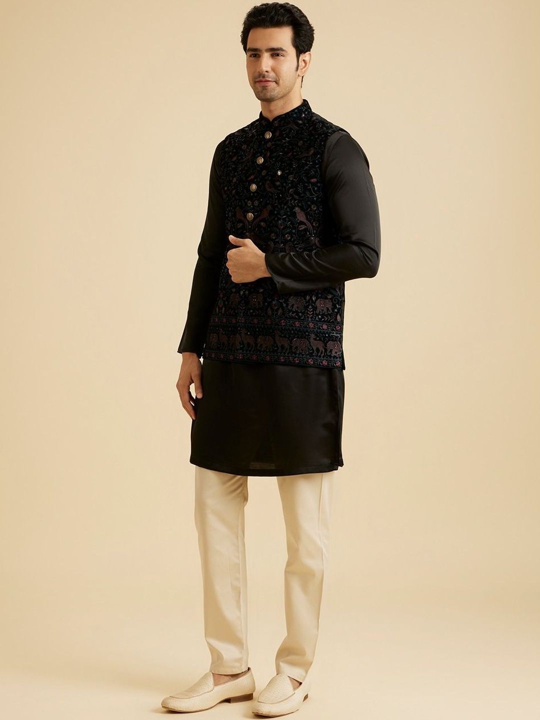 Manyavar Mandarin Collar Nehru Jackets-picture-25