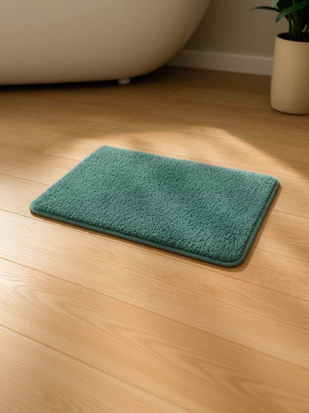 GEET CREATIONS Blue Anti-Skid Quick Dry & Ultra Plush Doormat