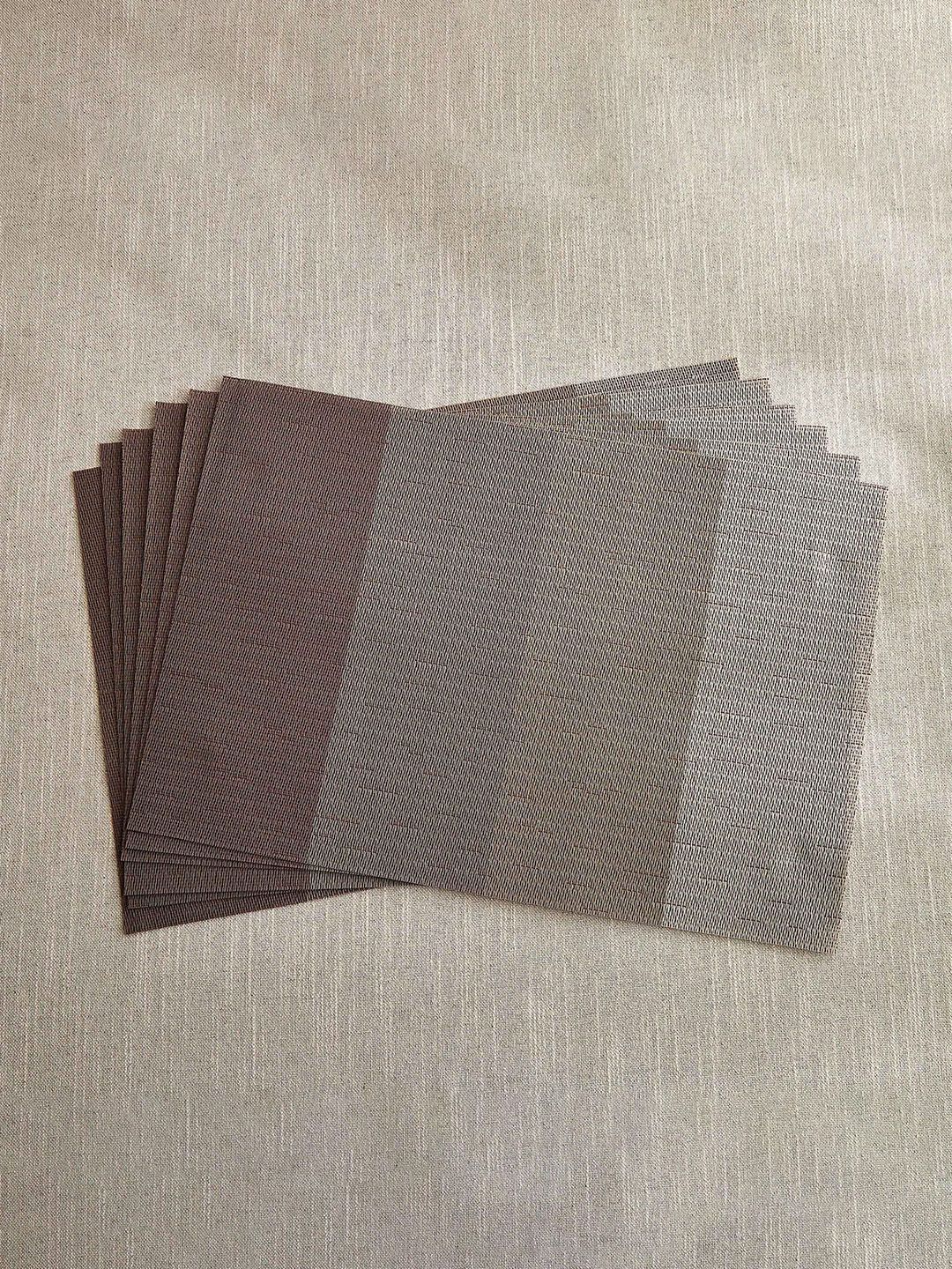 Home Centre Eden Blocks 6 Pieces Brown Textured Heat-Resistance Table Placemats-image-6