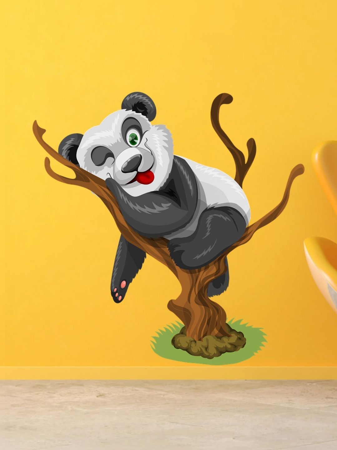 Sai Designs White & Black Lazy Sleeping Panda-Printed Self-Adhesive Stickers-picture-13