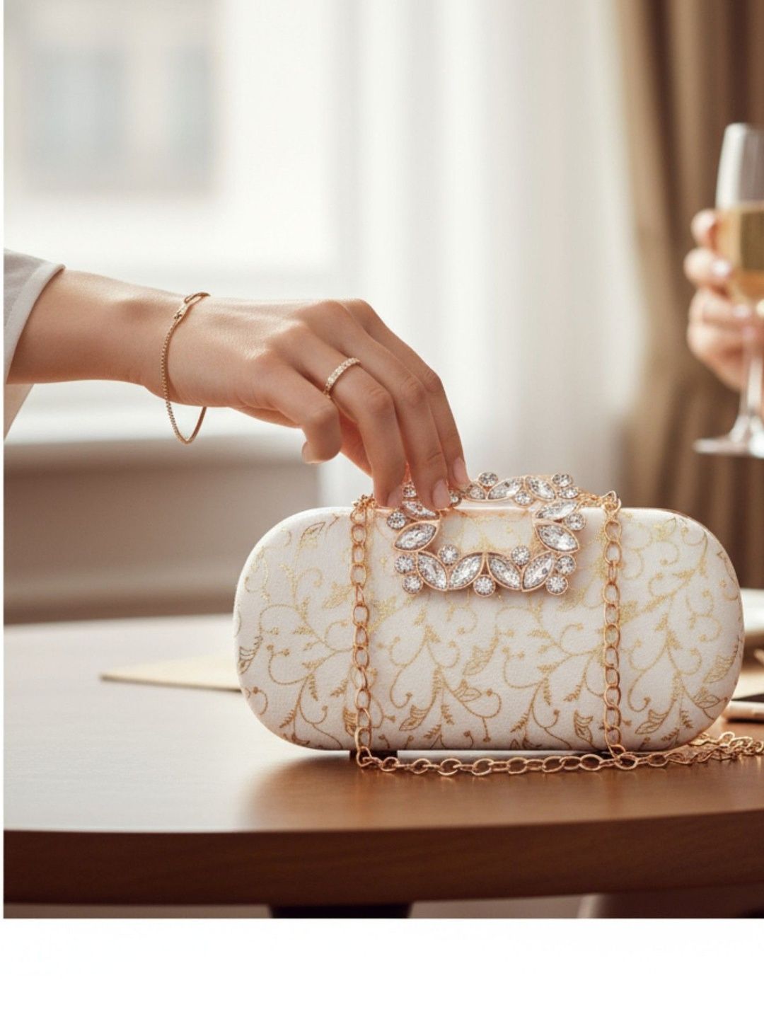 FOR THE BEAUTIFUL YOU Buckle Detail Box Clutch-picture-23