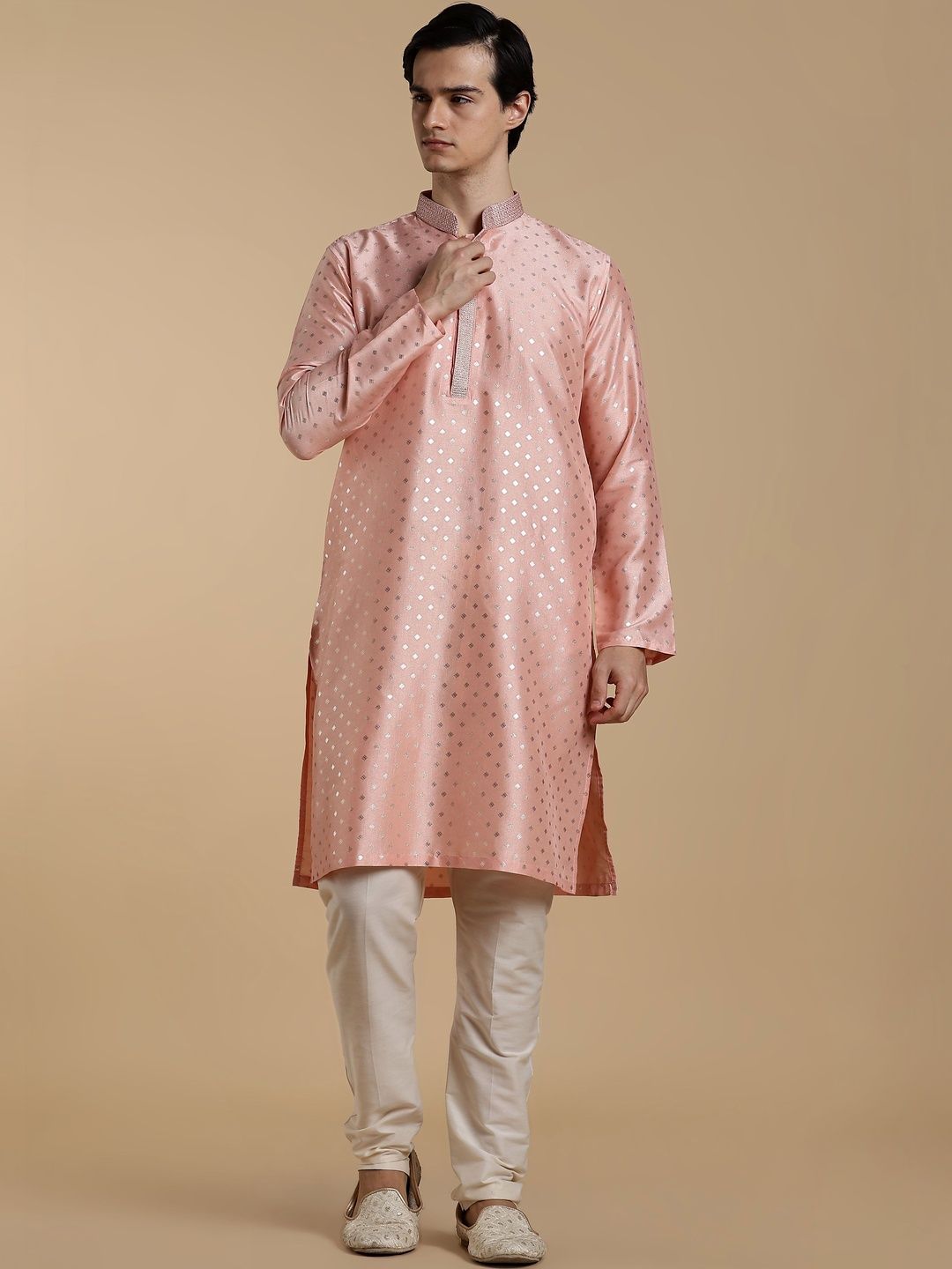 Anouk Men Geometric Printed Thread Work Floral Kurta-picture-19