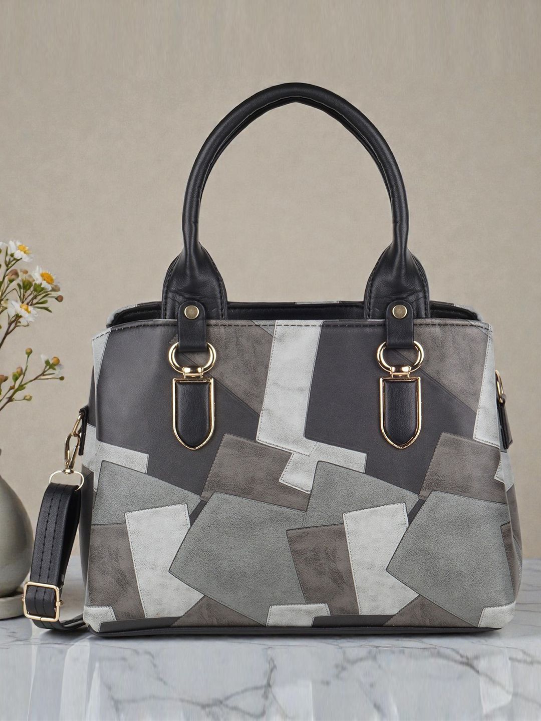 DOSYSO Colourblocked Structured Handheld Bag-picture-20