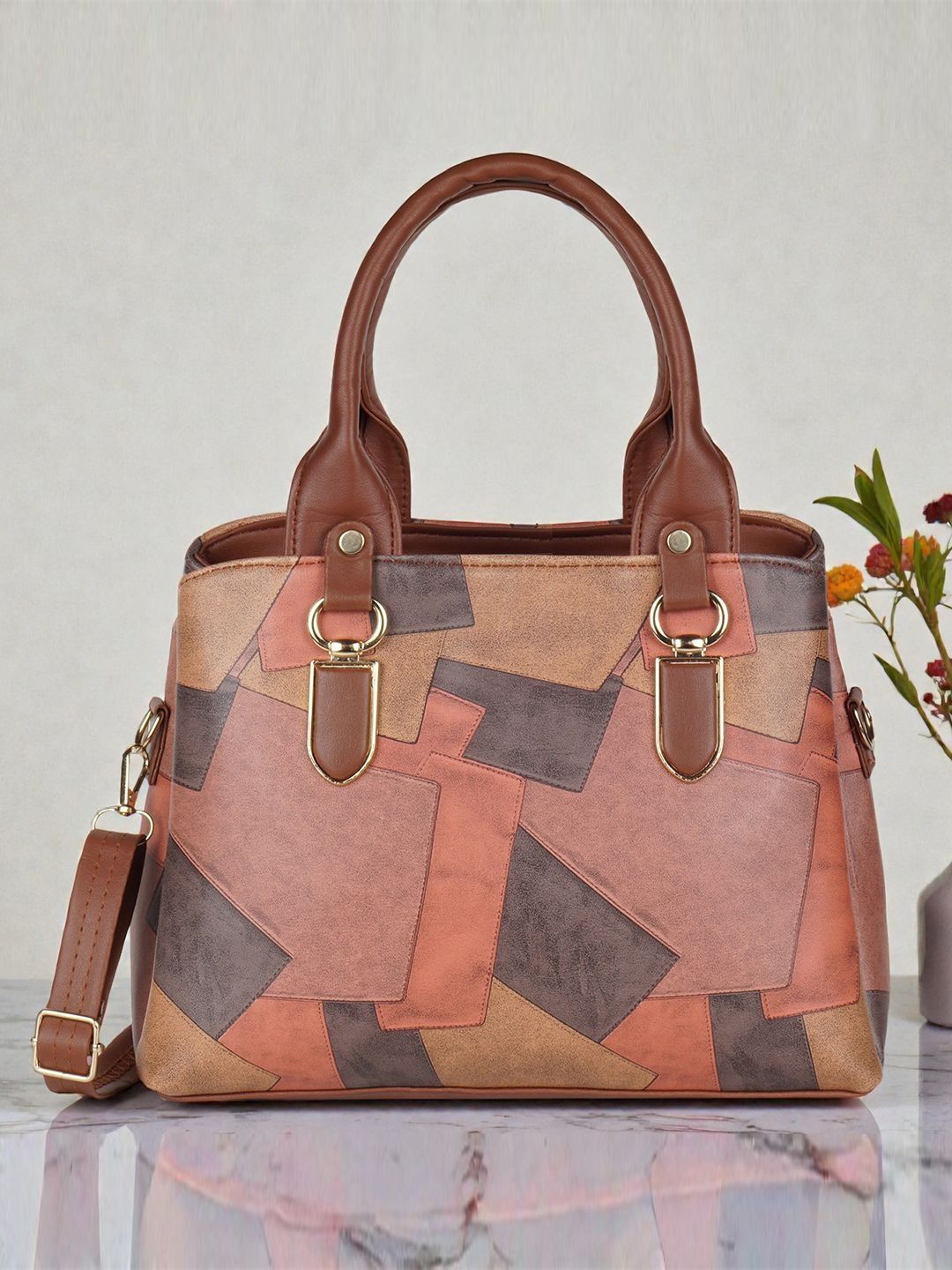 DOSYSO Colourblocked Structured Handheld Bag-picture-12