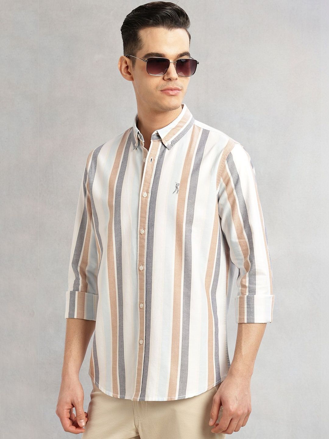 Thomas Scott Men Premium Slim Fit Striped Casual Shirt-picture-35