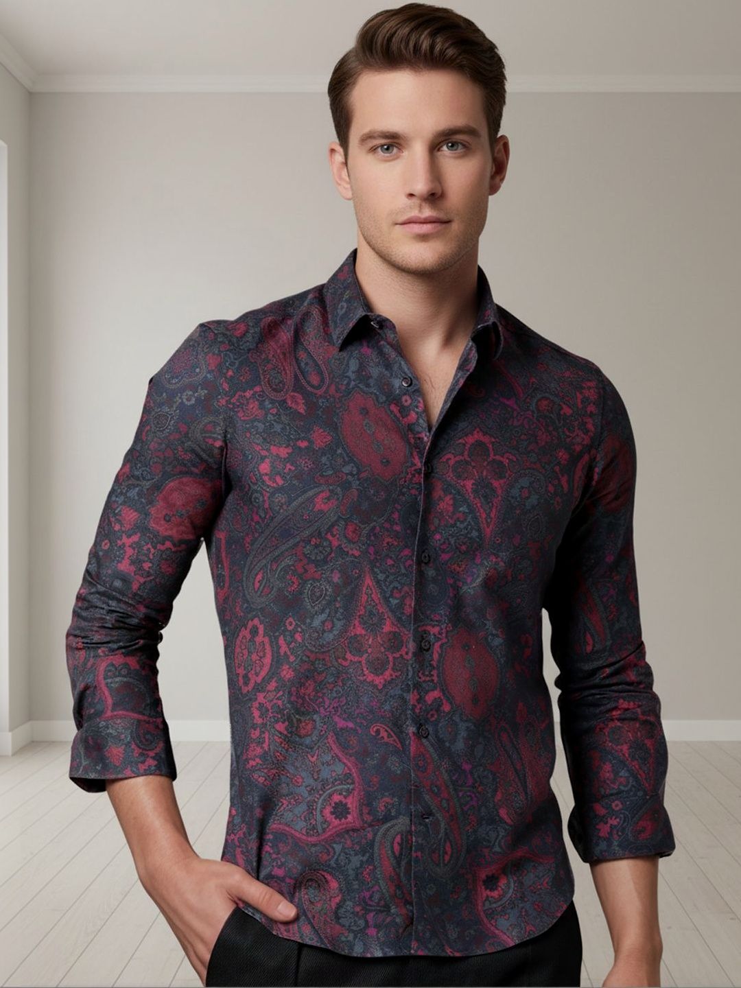 Hadar Men Classic Printed Casual Shirt-picture-24