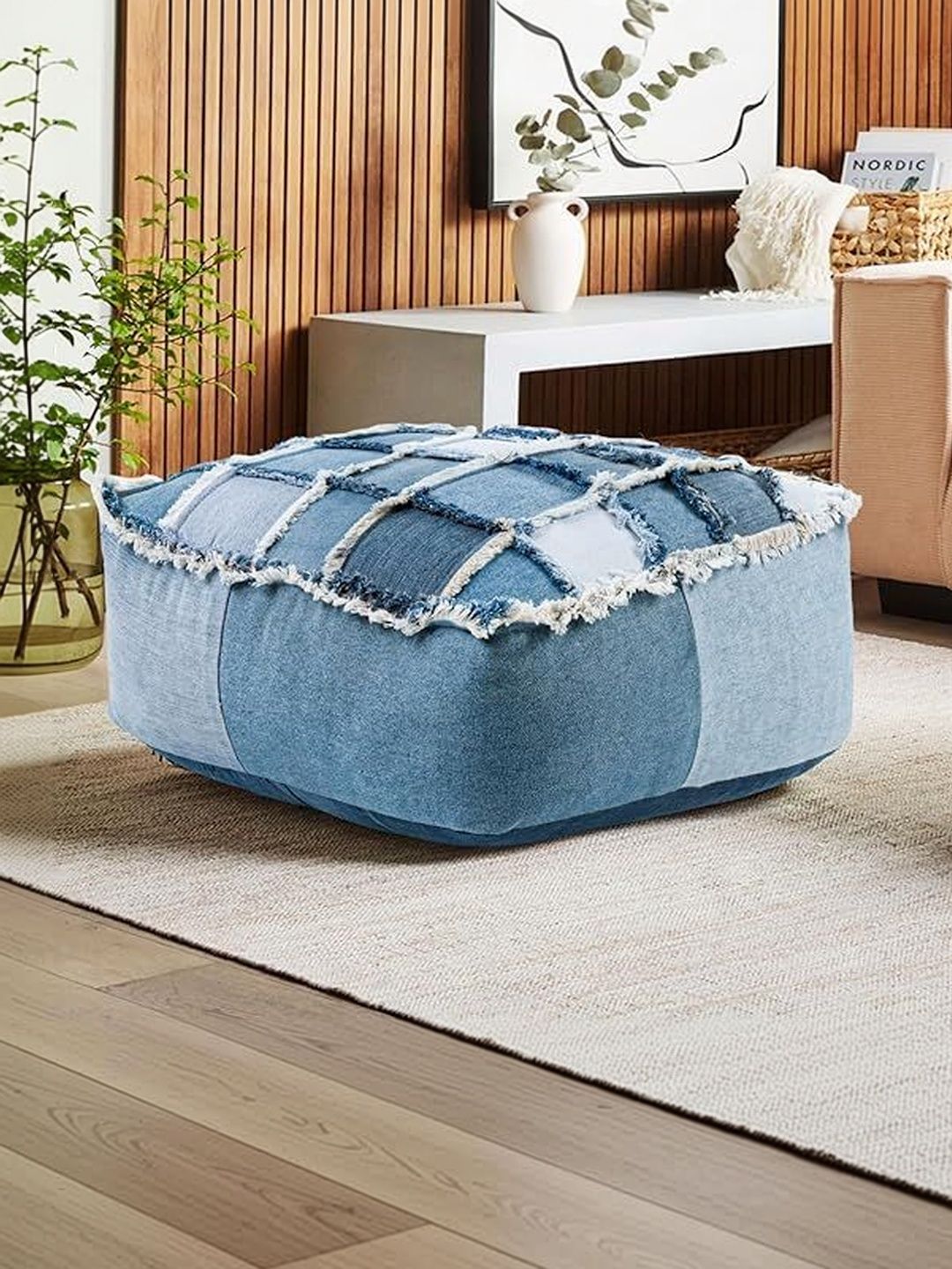 PLIVANA Blue Square Floor Cushion-image-41