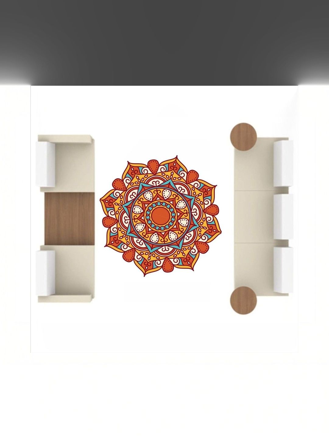 Sai Designs Orange & Red Rangoli Adhesive Sticker-picture-20