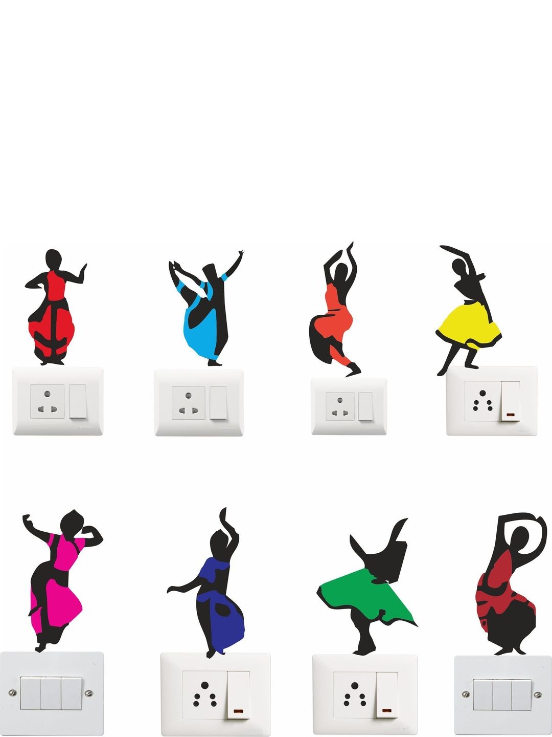 Sai Designs Set Of 8 Yellow & Red Paper Decals and Stickers-image-11