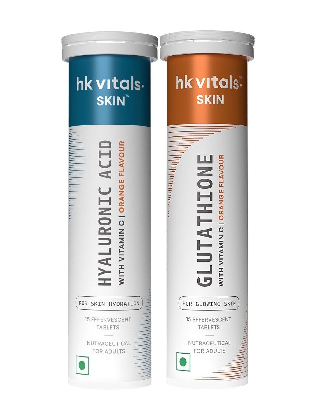 HK VITALS Set Of 2 Hyaluronic Acid & Glutathione Tablets- 15 Tablets Each- Orange-picture-22