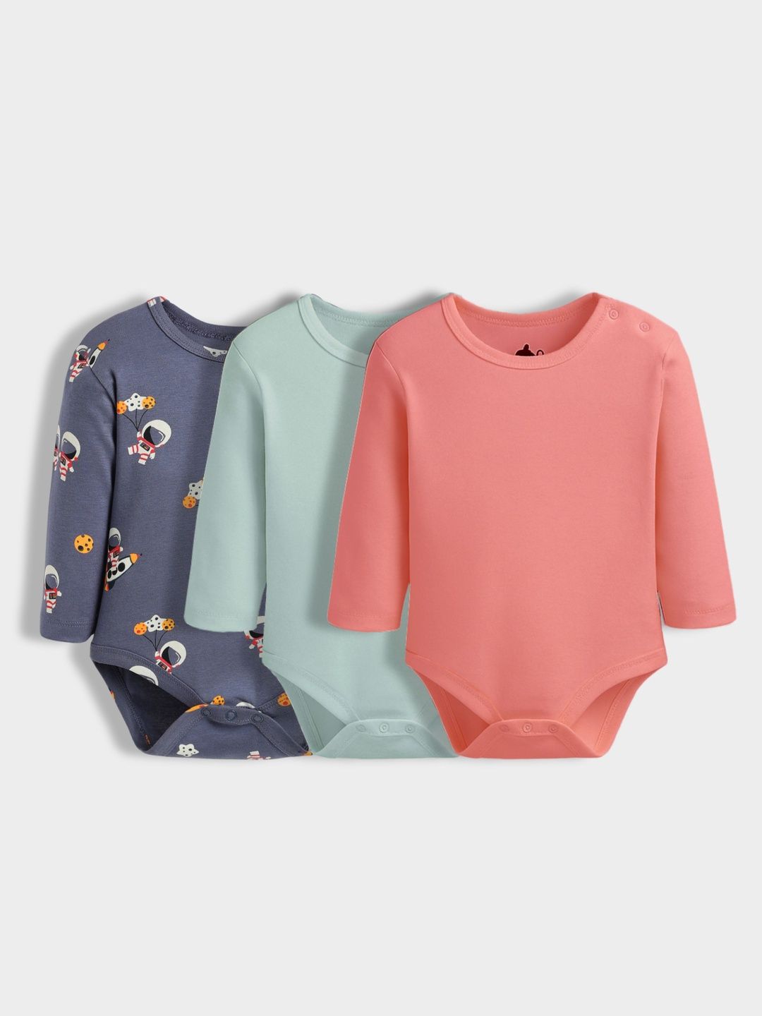 Orange Sugar Infants Pack Of 3 Cotton Bodysuits-picture-48