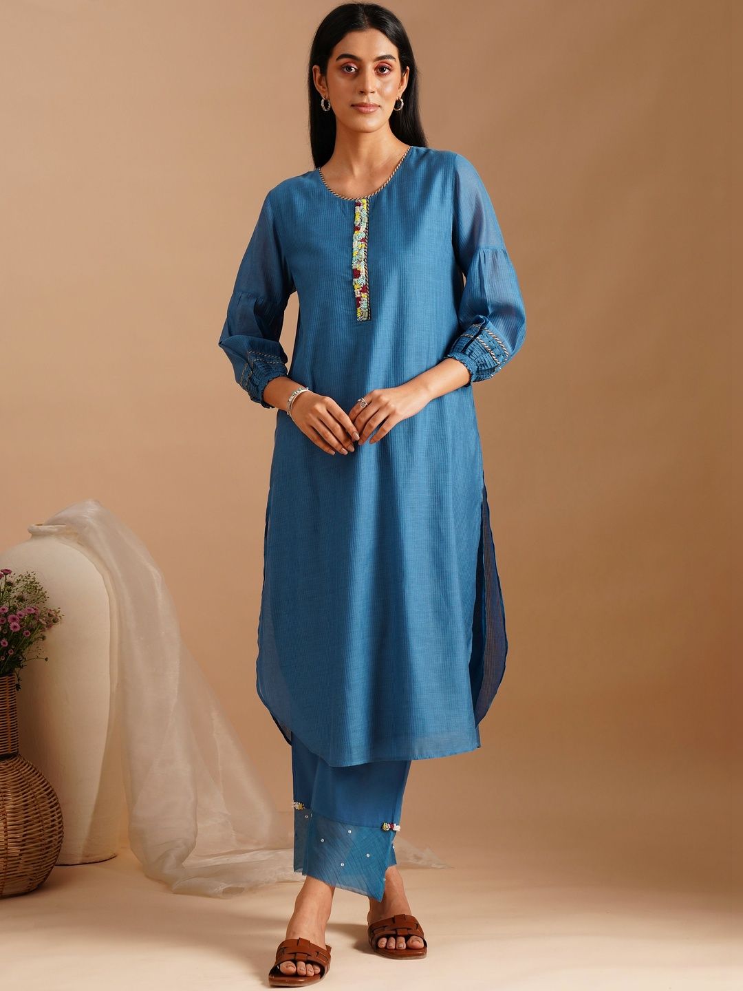 JAYPORE Women Embellished Ethnic Palazzos-picture-46
