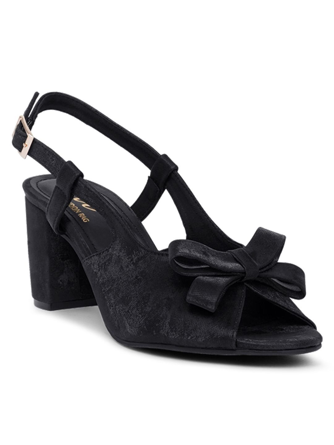 London Rag Textured PU Party Block Sandals with Bows-picture-12