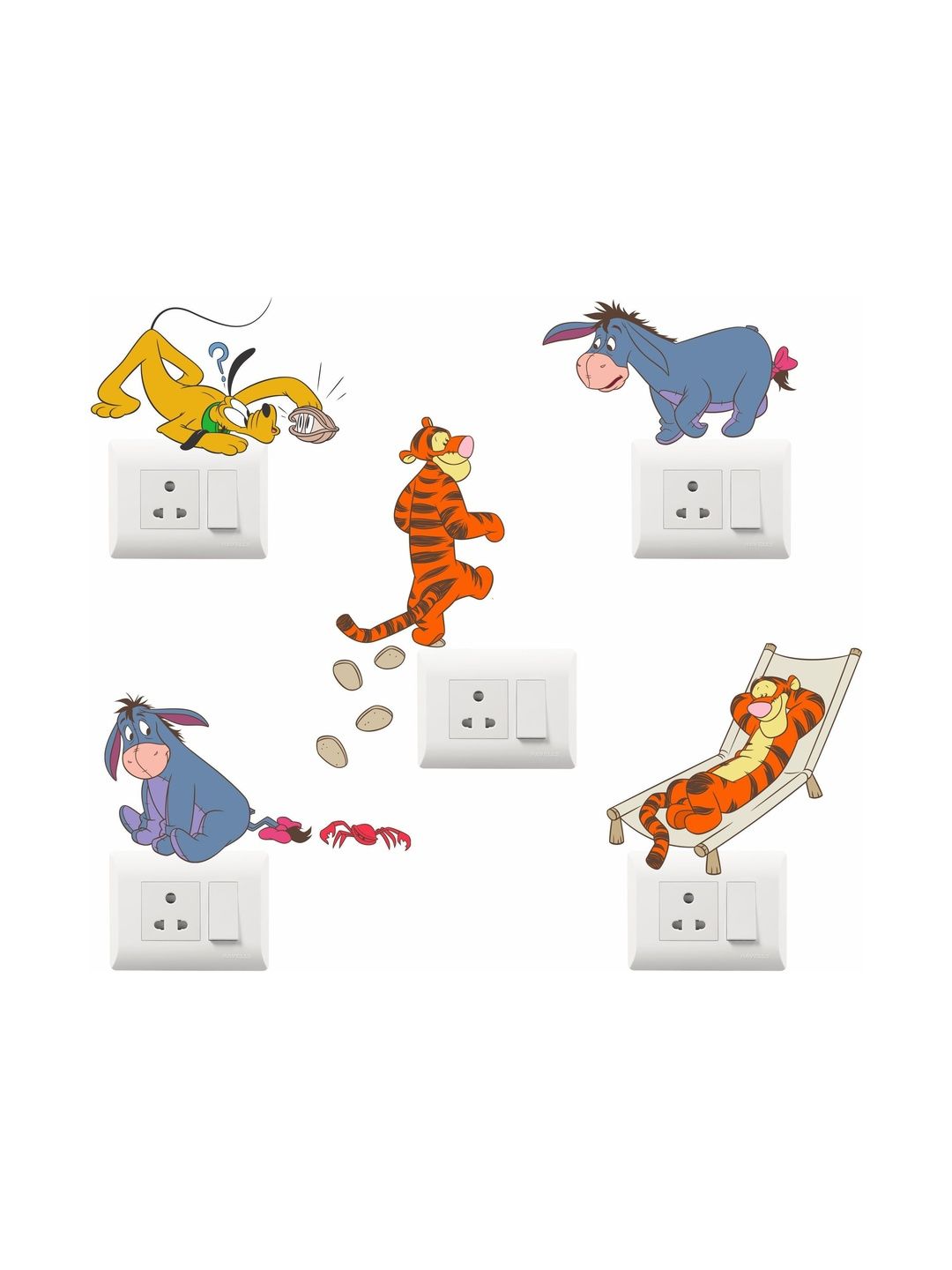 Sai Designs 5 Pcs Yellow & Orange Switch Board Stickers-picture-19