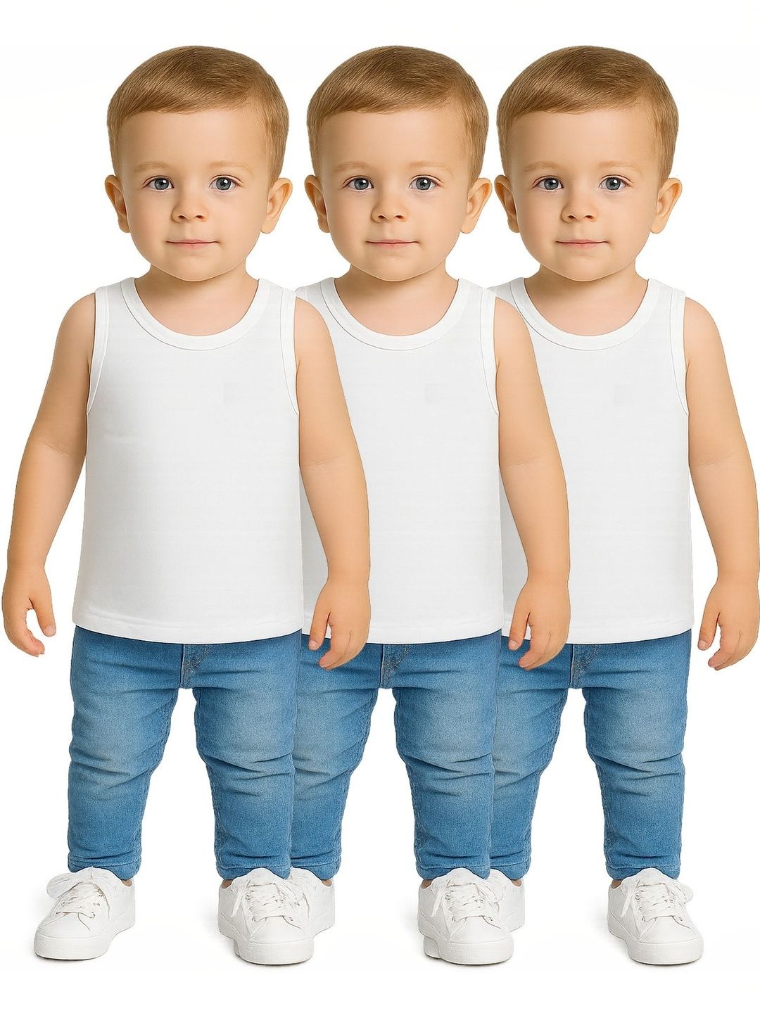TINY HANDS Boys Pack Of 6 Cotton Round Neck Sleeveless Tank Innerwear Vests-picture-16
