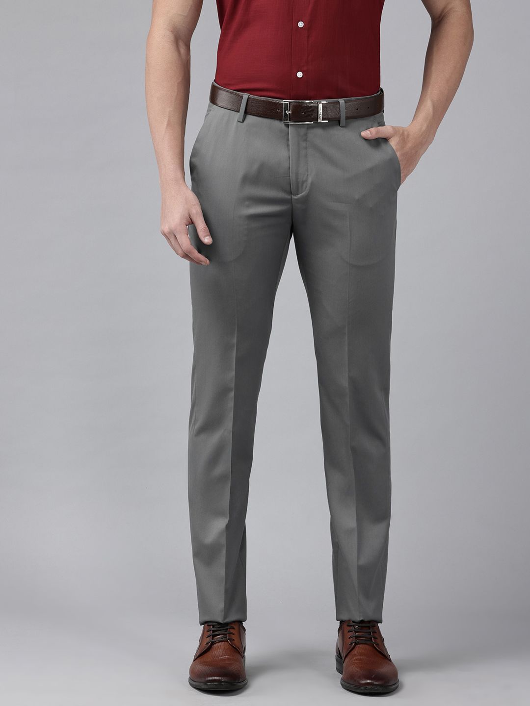 Arrow Men Mid-Rise Tailored Fit Formal Trousers-picture-12