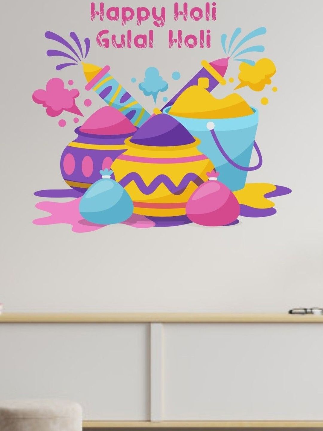 Sai Designs Yellow & Pink DIY Removable Peel & Stick Decal Stickers-picture-13