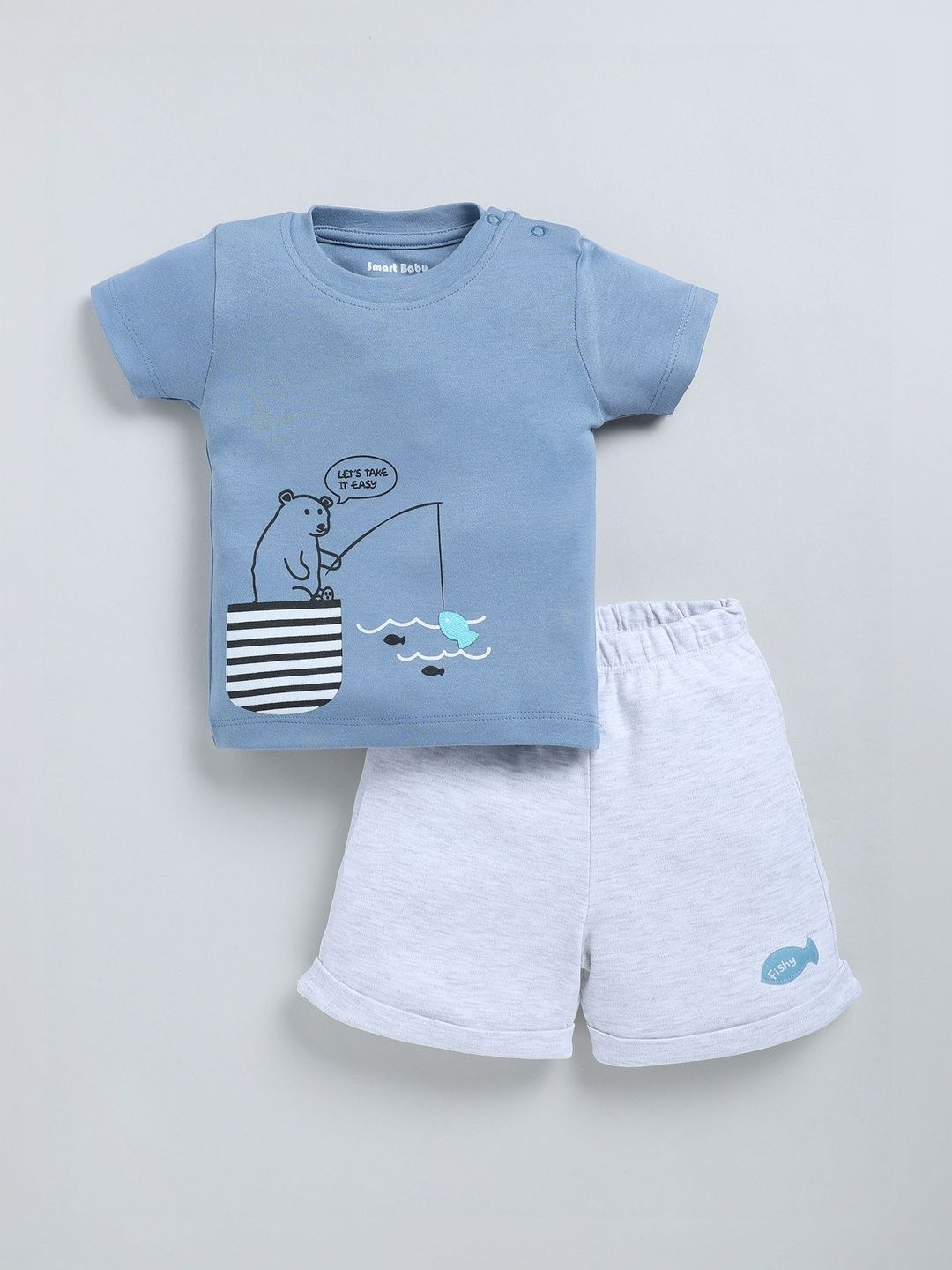 Smart Baby Boys Printed T-shirt with Shorts-picture-21
