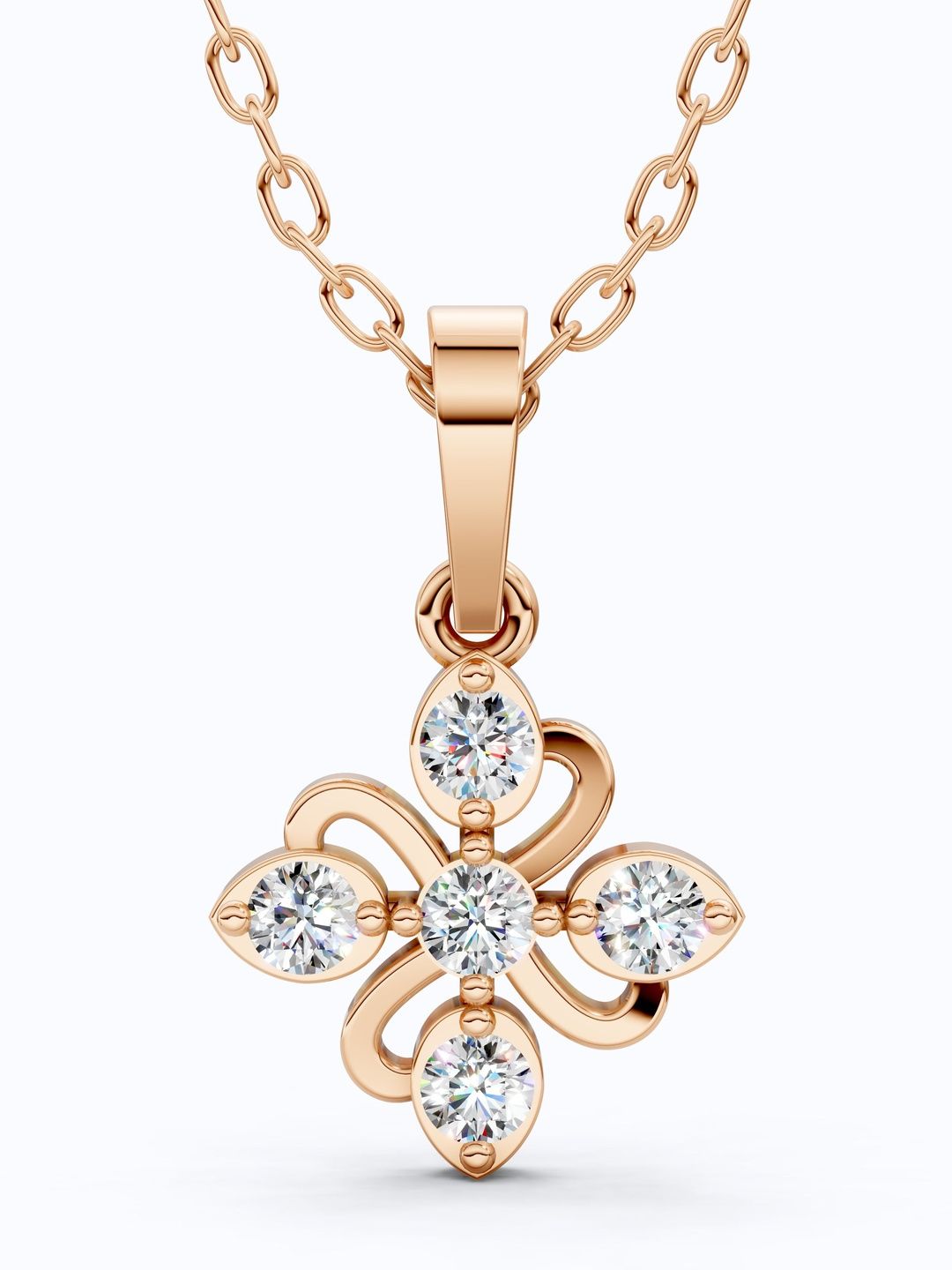 SHOORA DESIGNS 14 KT Gold Floral Petal Cluster Wedding Pendant-picture-52