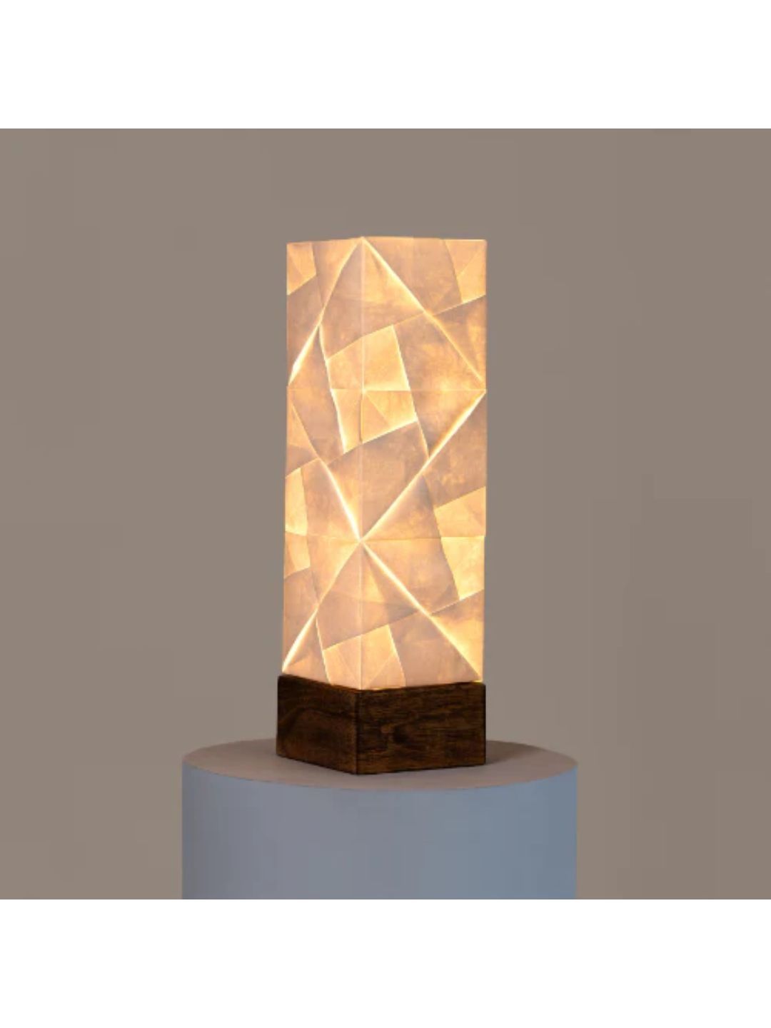 FIG White Textured Contemporary Rectangle Table Lamp with Adjustable Cord and Bulb-picture-51