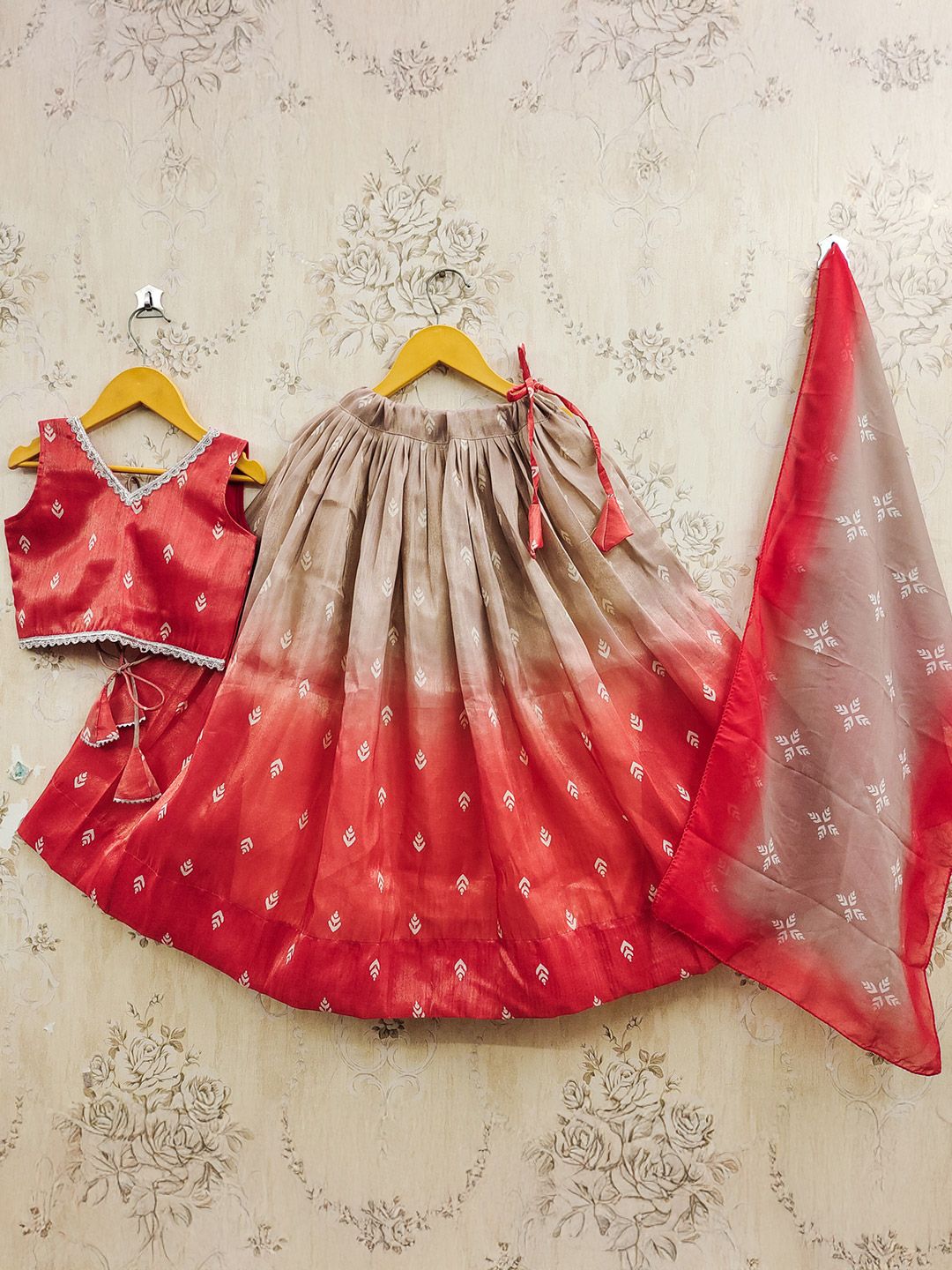 Helene Girls Printed Ready to Wear Lehenga & Blouse With Dupatta-picture-24