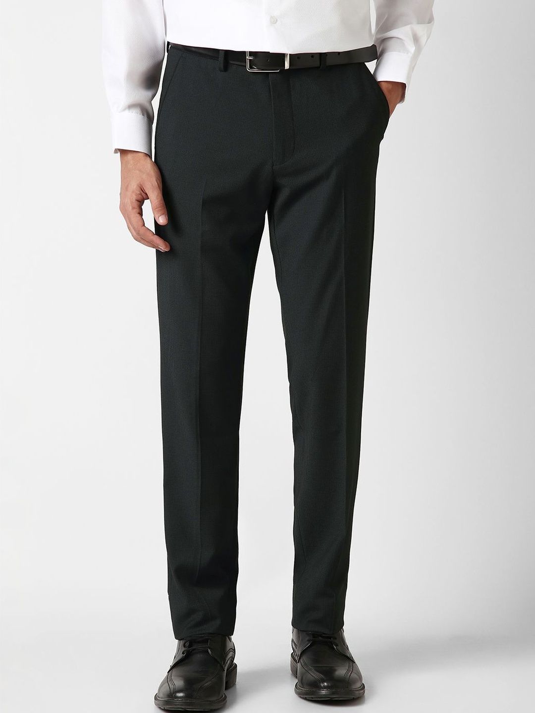 Van Heusen Men Textured Slim Fit Trousers-picture-26