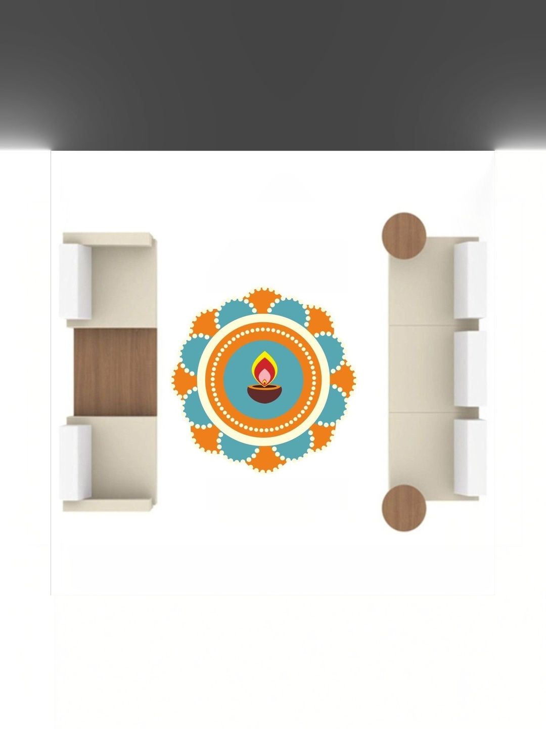 Sai Designs Orange & Blue Adhesive Rangoli Sticker-picture-12