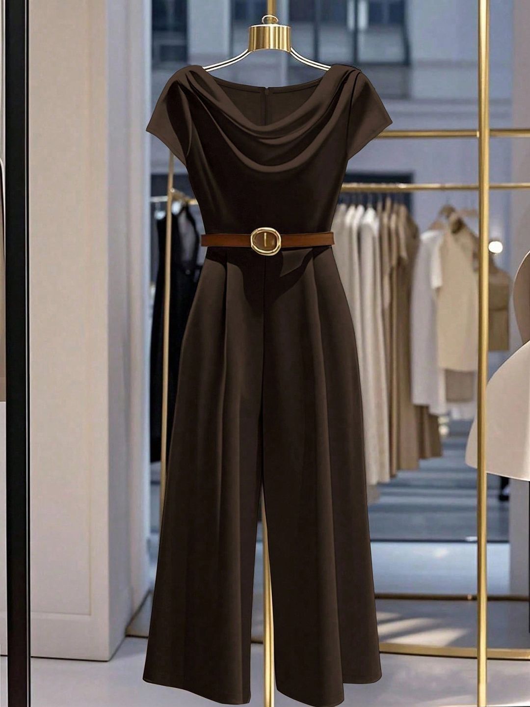Zucchini Cowl Neck Basic Jumpsuit-picture-36