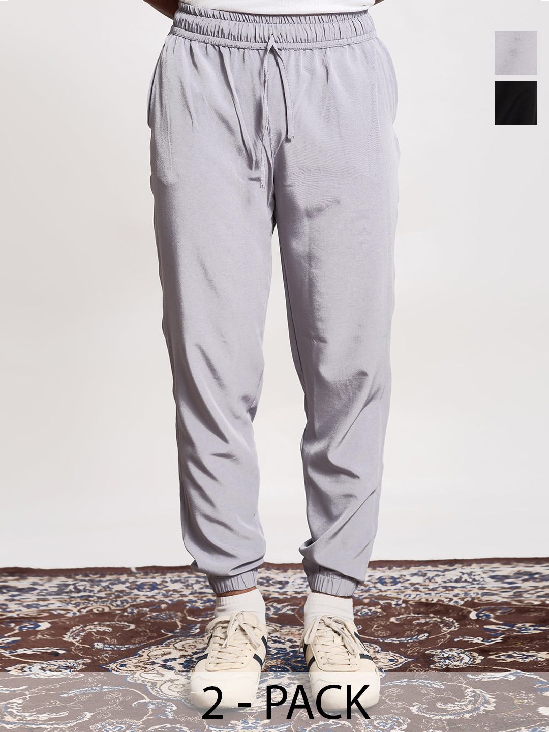 Me Craft Men Pack of 2 Solid Joggers-picture-10