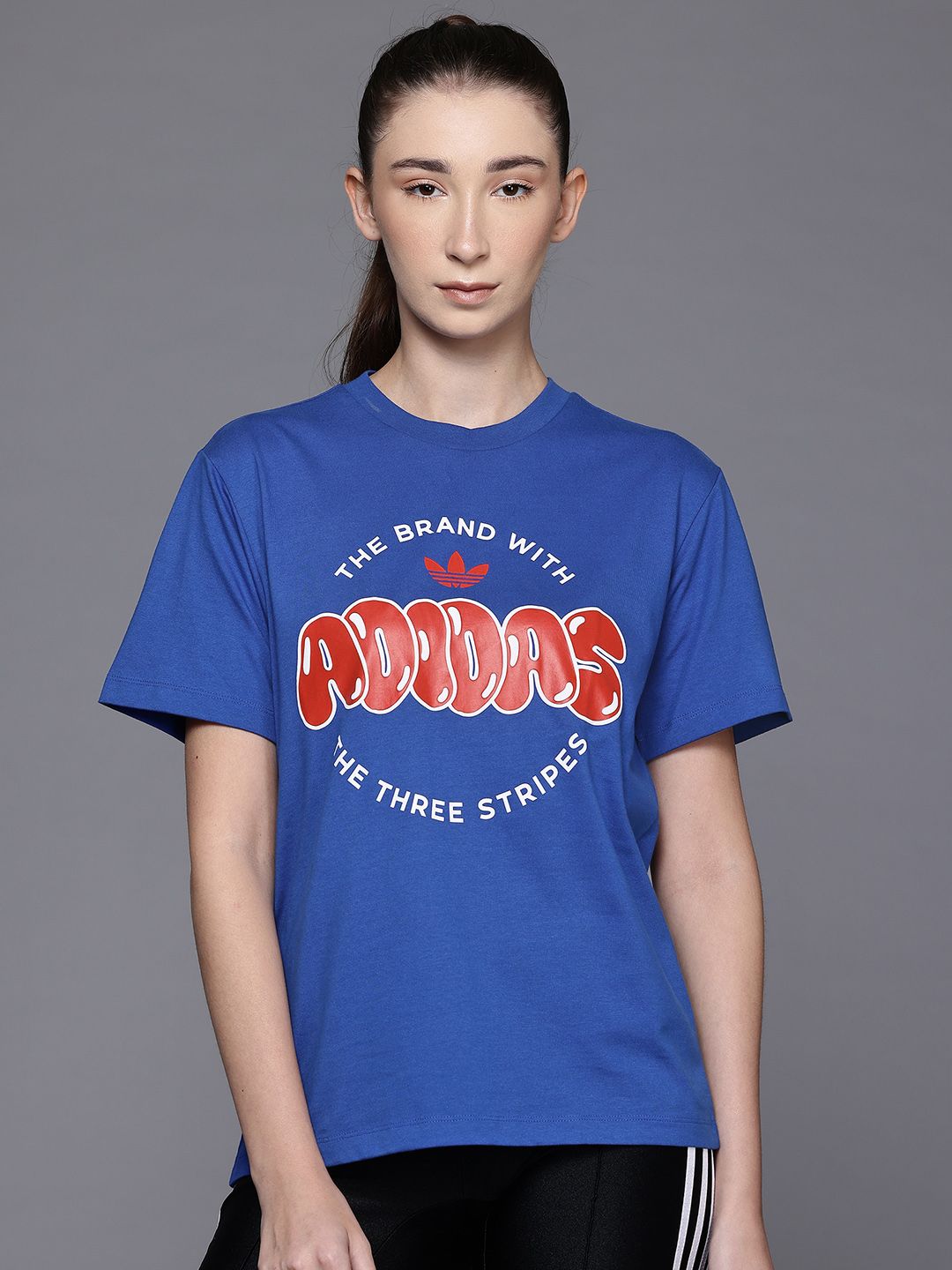 ADIDAS Originals Brand Logo Printed Pure Cotton T-Shirt-picture-10