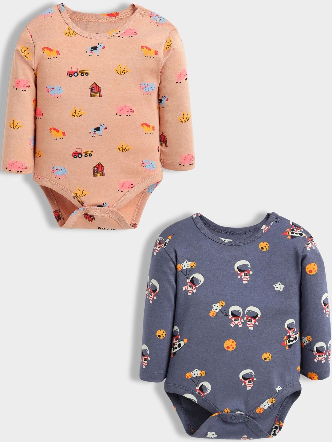 Orange Sugar Infants Pack Of 2 Printed Bodysuit-picture-46