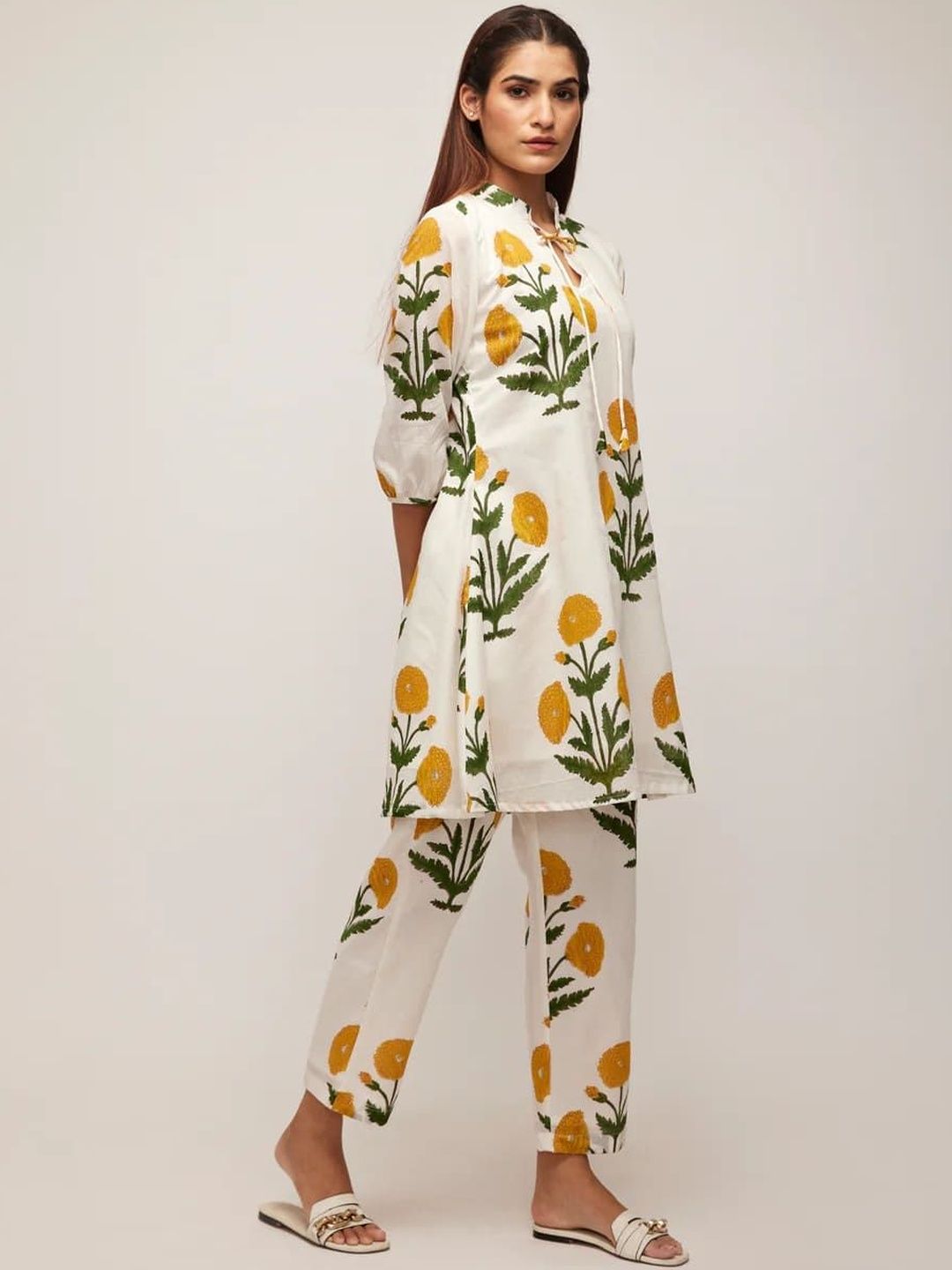 LERIYA FASHION Printed Mandarin Collar Tunic & Trousers Co-Ords-picture-37