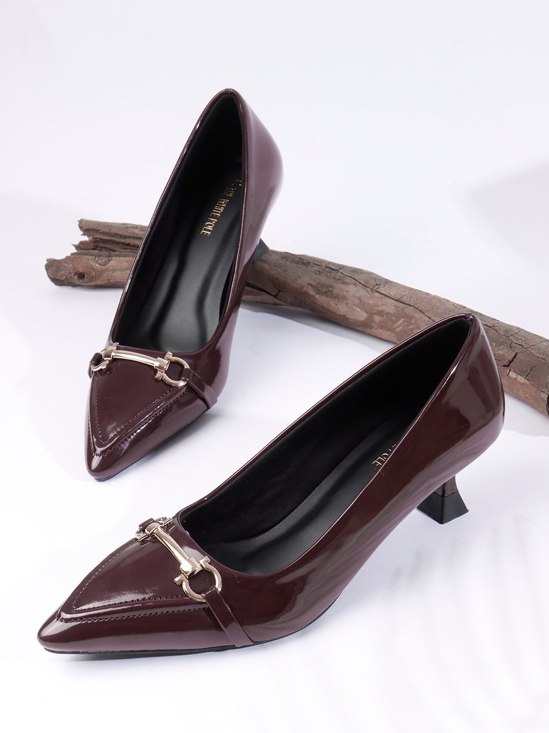 THE WHITE POLE Work Kitten Pumps with Buckles-picture-19