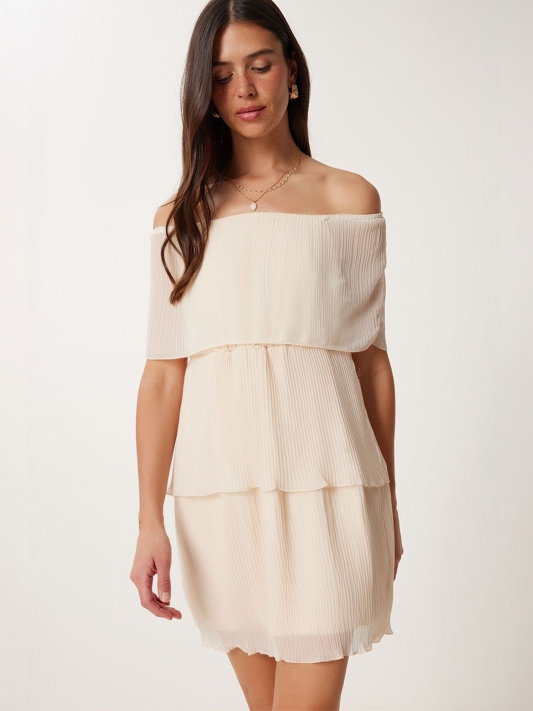 Happiness istanbul Off-Shoulder A-Line Mini Dress-picture-20
