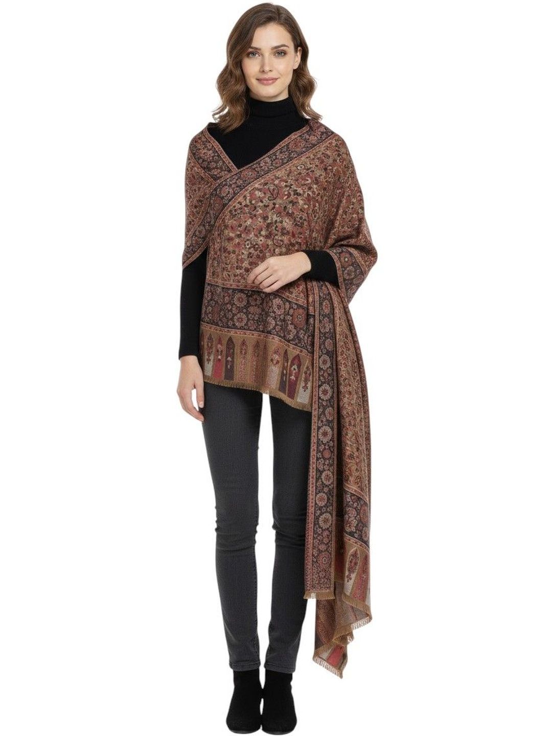 KAVIM Women Floral Embroidered Pashmina Shawl-picture-32